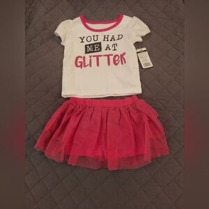 Kids Glitter Matching Set - White and Pink